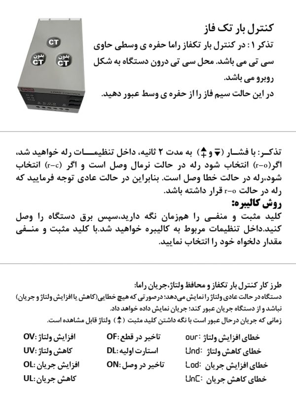 کنترل بار تک فاز (0.5-25A ) (1-80A) - Image 2